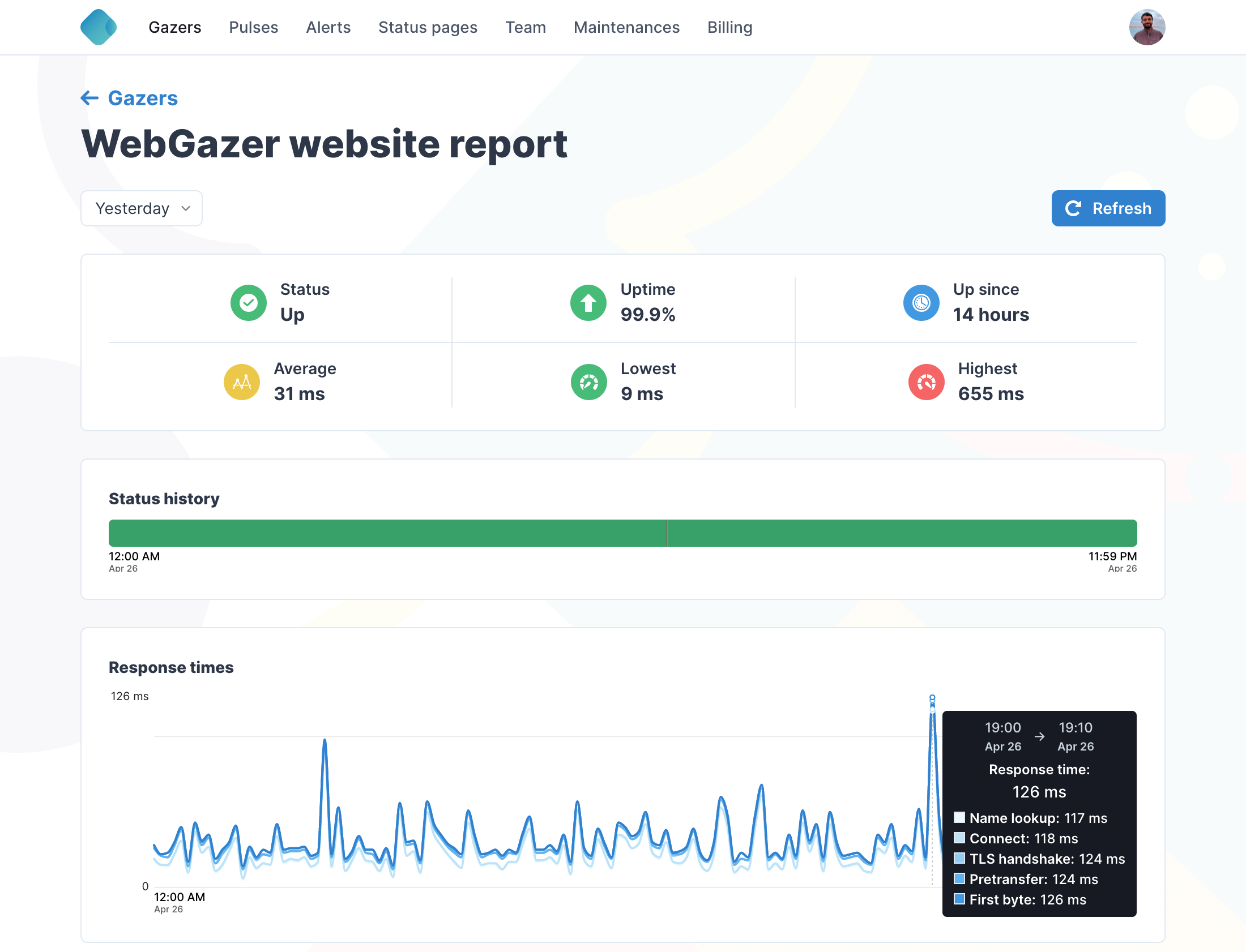 Alternative To Solarwinds Pingdom: WebGazer